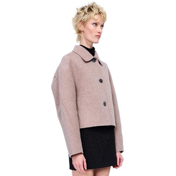 MIJEONG PARK Women's Handmade Short Coat Size M/L In Taupe - Picture 2 of 7